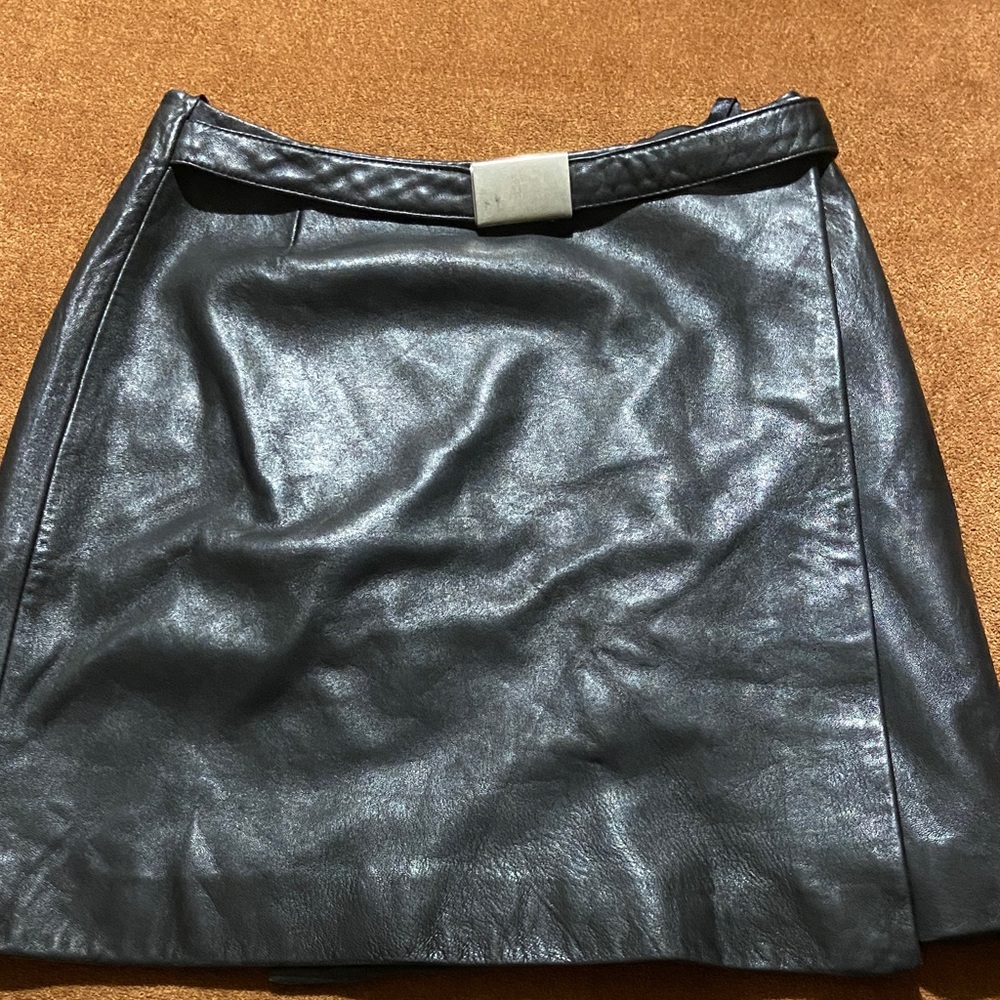 Banana Republic Black Leather Mini Skirt